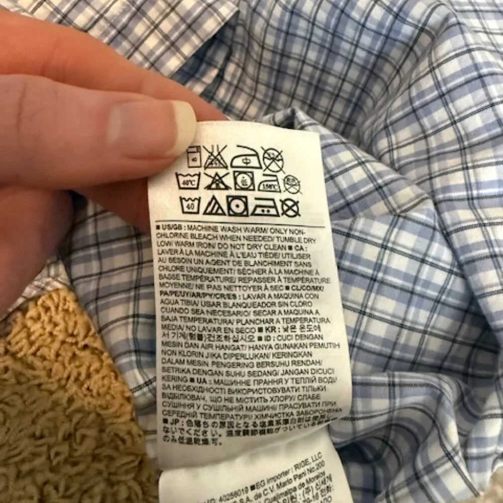 Banana Republic XL Western Plaid Shirt Short Sleeve Snap Front Blue White
